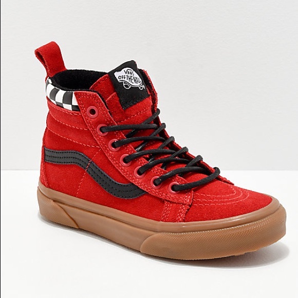 Vans | Shoes | Vans Sk9hi Mtecheckerboardracing Red | Poshmark